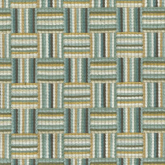 Nina Campbell Attwood – Stoff – NCF4522-04 – Aqua / Ochre / Ivory