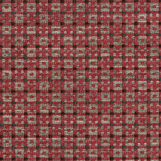 Nina Campbell Chiddingstone – Stoff – NCF4523-03 – Red / Teal / Chocolate