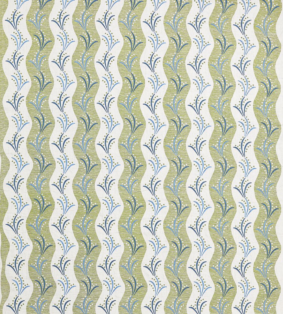 Nina Campbell Sidney Stripe – Stoff – NCF4532-02 – Green / Blue