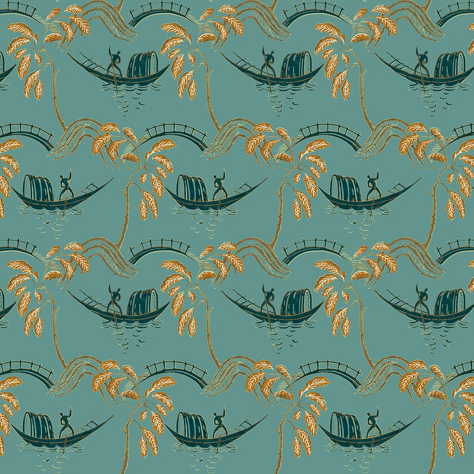 Nina Campbell Peggy – Stoff – NCF4550-01 – Teal