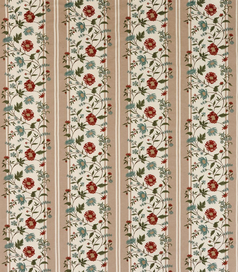 Nina Campbell Colmar – Stoff – NCF4581-01 – Beige / Russet / Teal