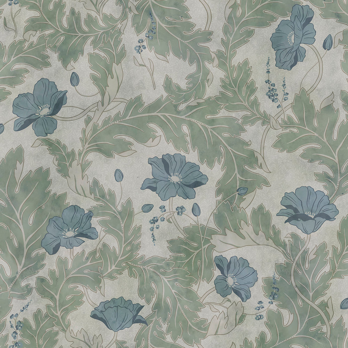 Sandberg Poppy Garden Green 660-38 – Tapetenmuster