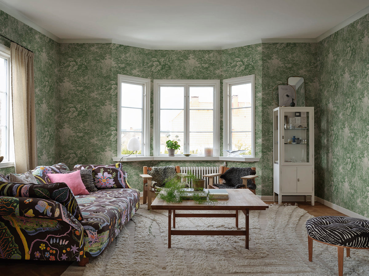 Sandberg Forest Toile Green S10403 – Raumansicht
