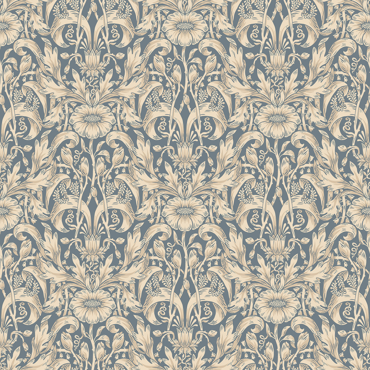 Sandberg Emil Indigo Blue S10571 – Tapetenmuster