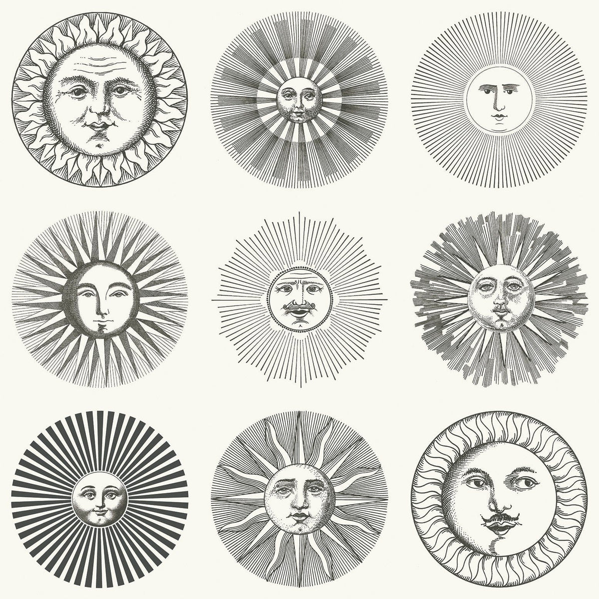 Cole & Son Fornasetti Soli Black & White – Tapete