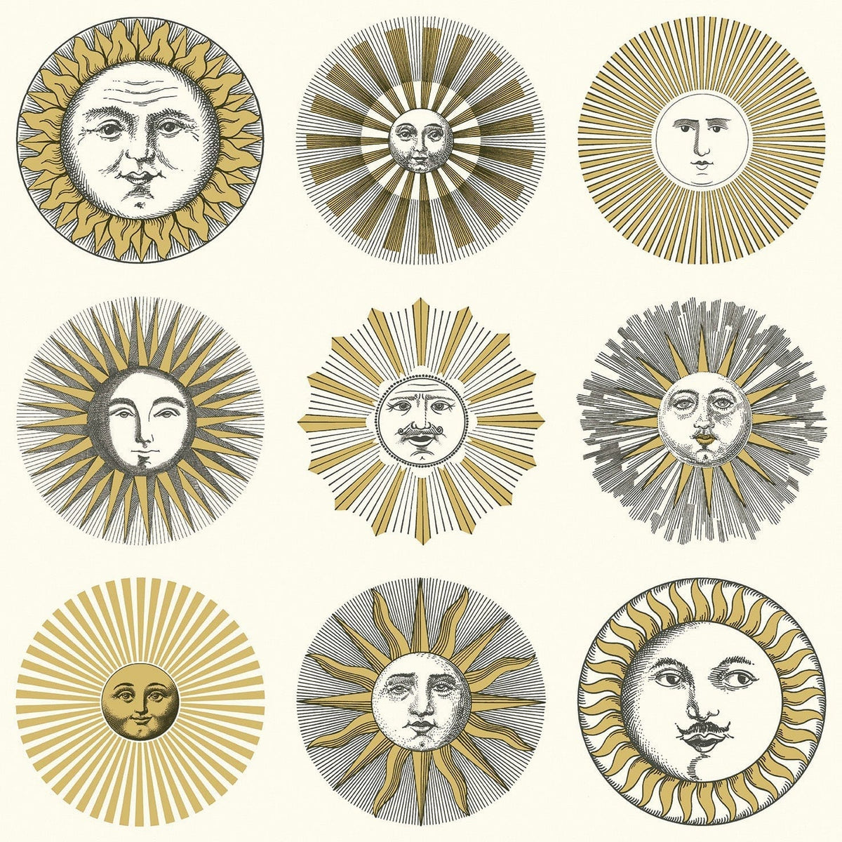 Cole & Son Fornasetti Soli Cream & Gold – Tapete
