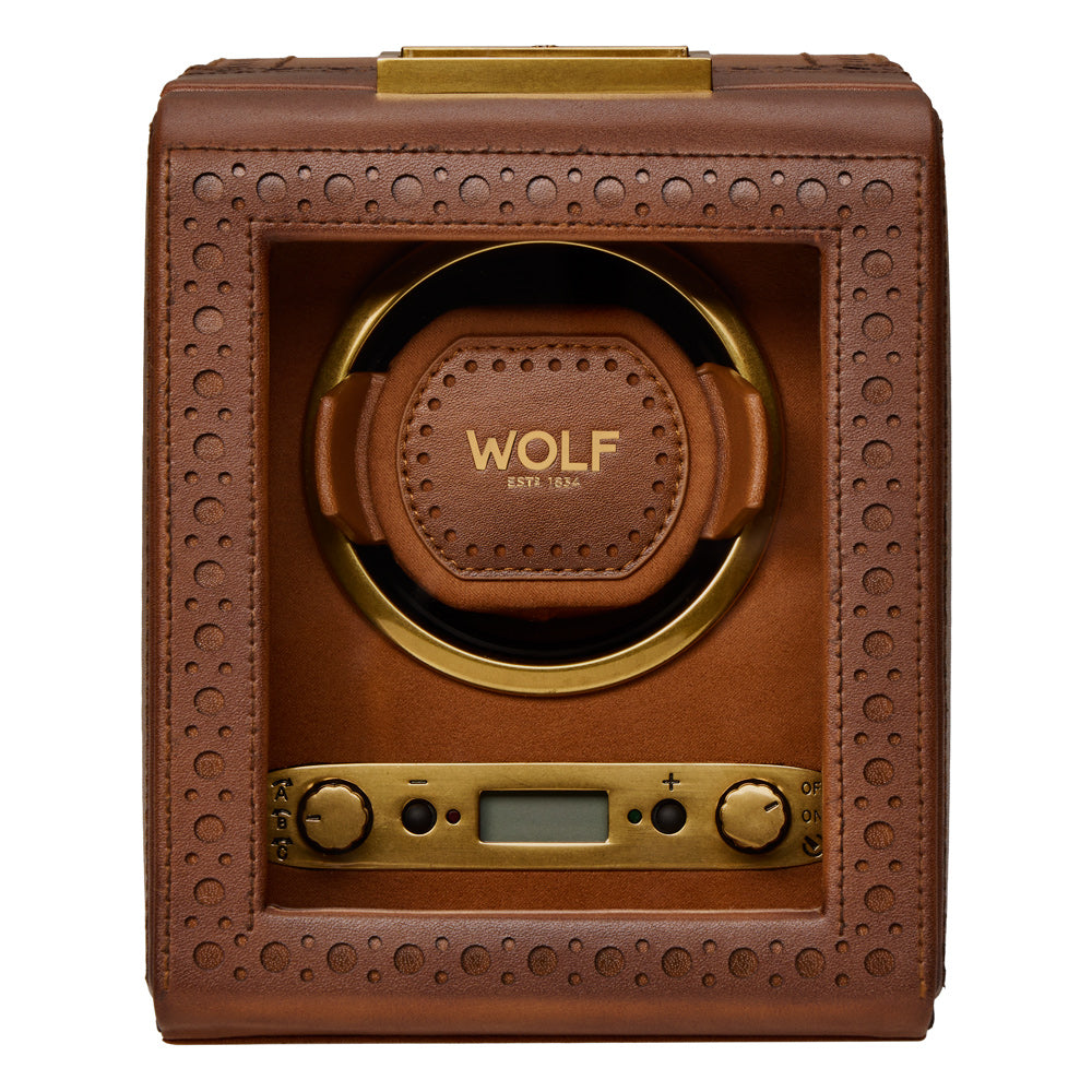 WOLF 1834 – Brogue Uhrenbeweger für 1 Uhr – Braun patiniert – Art. 440106 – Ansicht 1