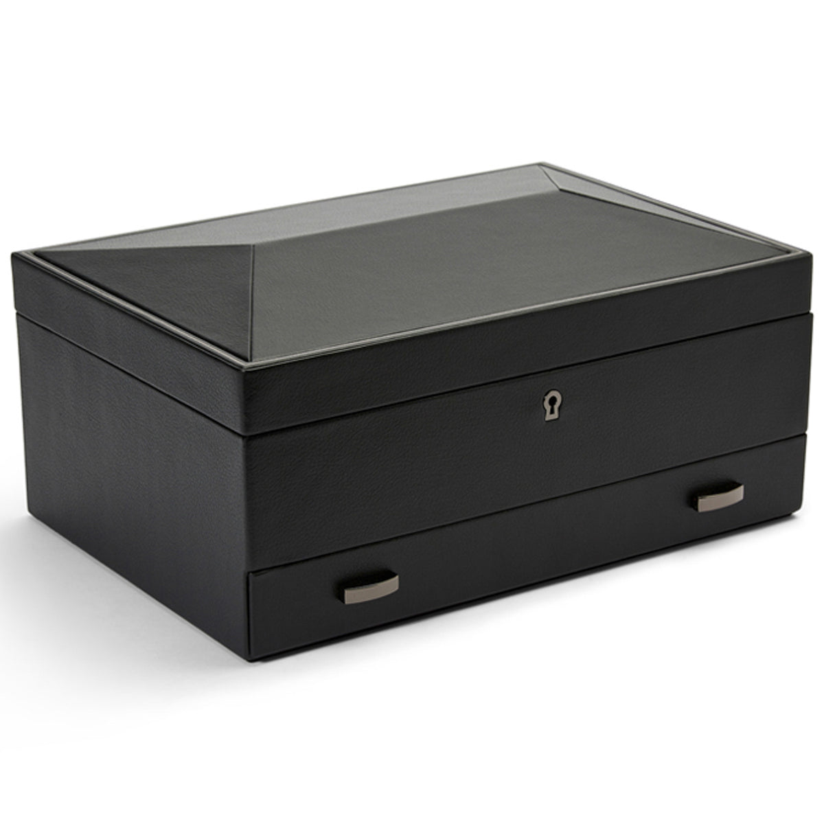 WOLF 1834 – British Racing Uhrenbox für 10 Uhren mit Schublade, Schwarz – Schwarz – Art. 792802 – Ansicht 2