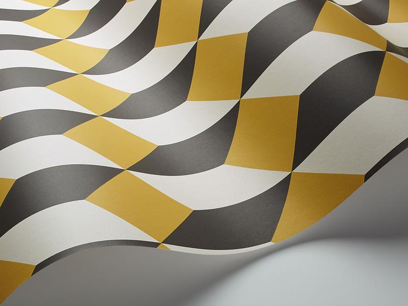 Cole and Son - Tapete Delano Wallpaper-Tapeten-Cole & Son-Yellow & White and Soot S105/7032-TOJU Interior