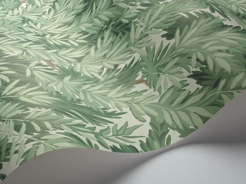 Cole and Son - Tapete Florencecourt Wallpaper-Tapeten-Cole & Son-Leaf green on Parchment S100/1002-TOJU Interior
