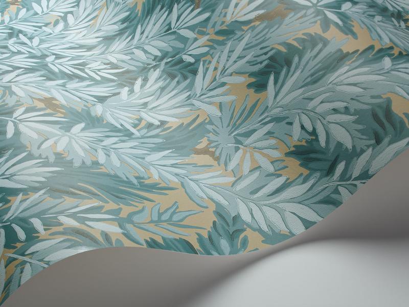 Cole and Son - Tapete Florencecourt Wallpaper-Tapeten-Cole & Son-Print Room Blue on Sand S100/1001-TOJU Interior