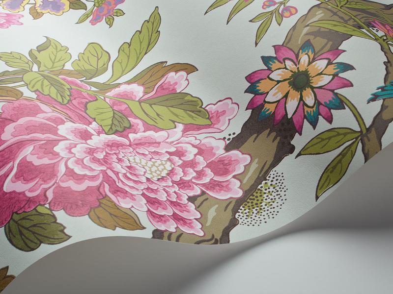 Cole and Son - Tapete Fontainebleau Wallpaper-Tapeten-Cole & Son-Multi on Duck Egg S99/12051-TOJU Interior