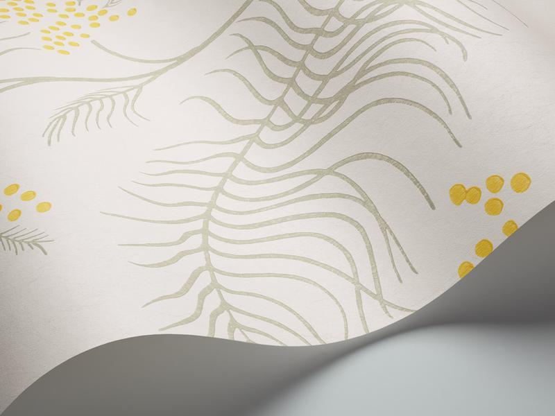 Cole and Son - Tapete Mimosa Wallpaper-Tapeten-Cole & Son-Canary Yellow & Soft Olive 69/8132-TOJU Interior