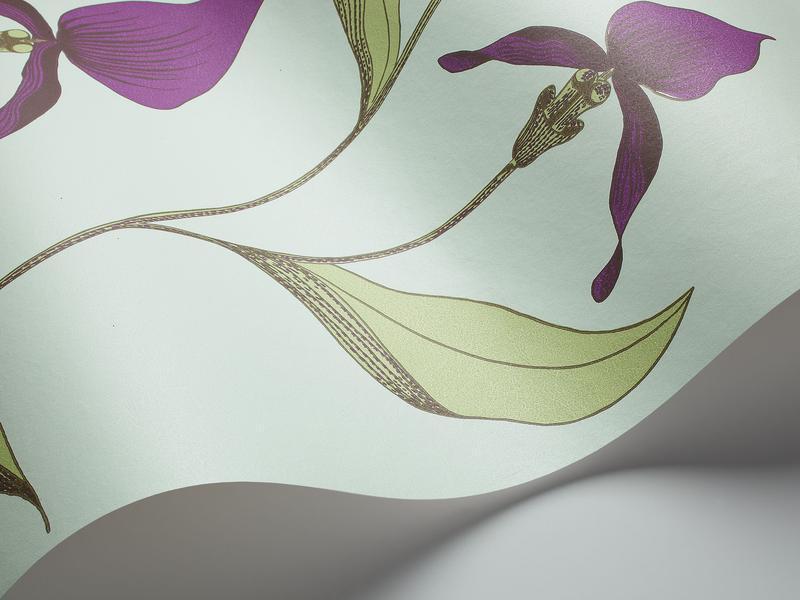 Cole and Son - Tapete Orchid Wallpaper-Tapeten-Cole & Son-Purple & Leave Green 66/4027-TOJU Interior