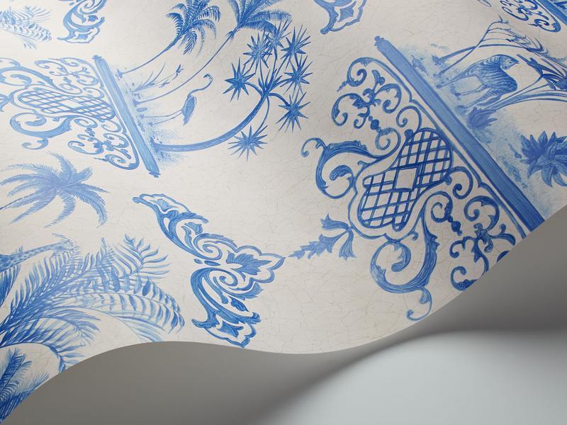 Cole and Son - Tapete Rousseau Wallpaper-Tapeten-Cole & Son-Blue on White S99/9037-TOJU Interior