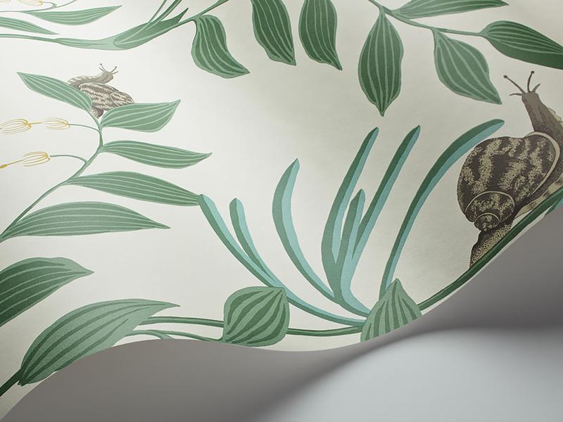 Cole and Son - Tapete Secret Garden Wallpaper-Tapeten-Cole & Son-Forest Green on White S103/9030-TOJU Interior