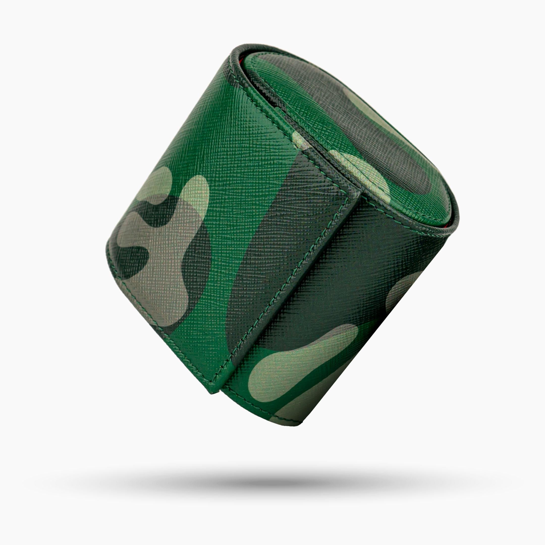 IFL Watches - Watch Roll - Green Camo Watch Roll für 1 Uhr-Uhrenrolle-TOJU Interior