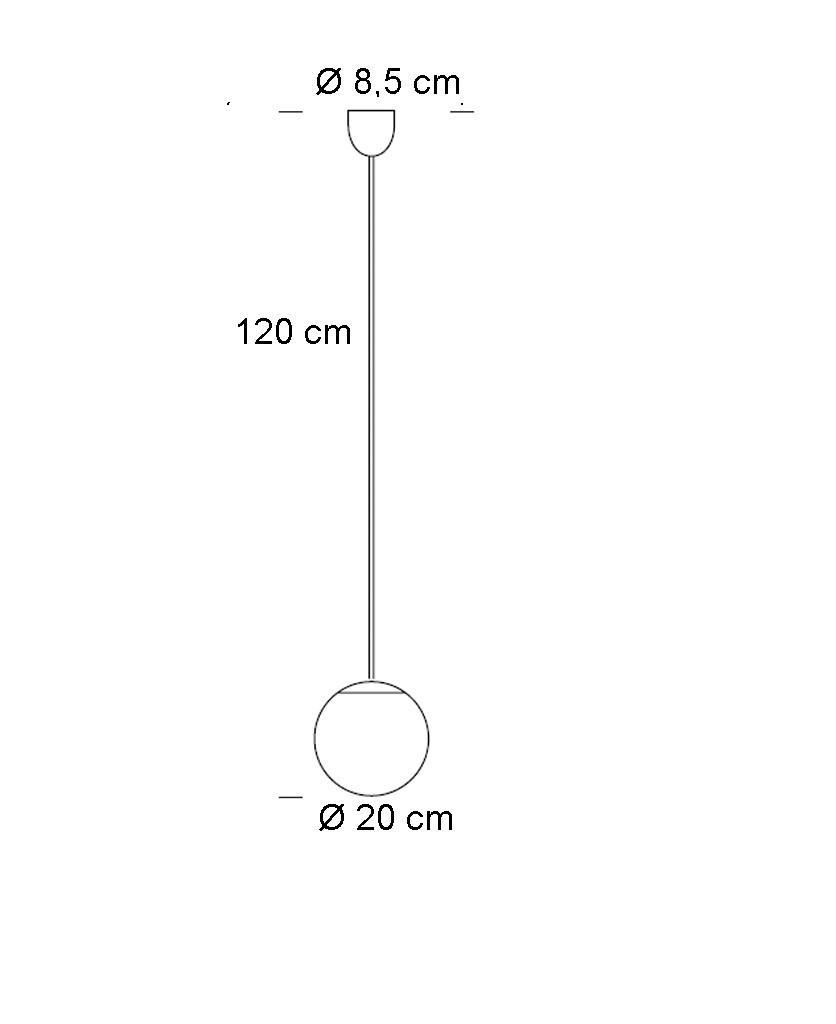 Tecnolumen - Pendelleuchte mit Opalkugel HL 99-Pendelleuchte-Tecnolumen-Chrom-25 cm-TOJU Interior -