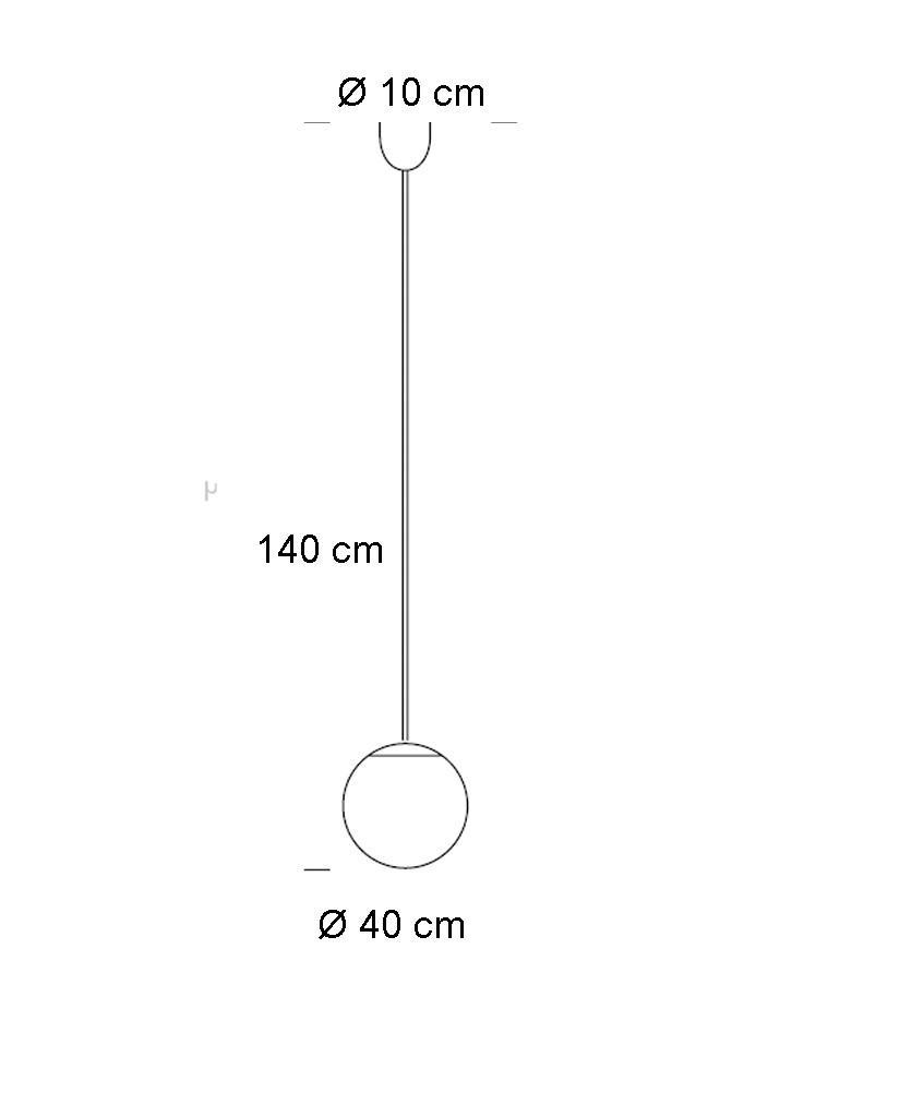 Tecnolumen - Pendelleuchte mit Opalkugel HL 99-Pendelleuchte-Tecnolumen-Chrom-40 cm-TOJU Interior -