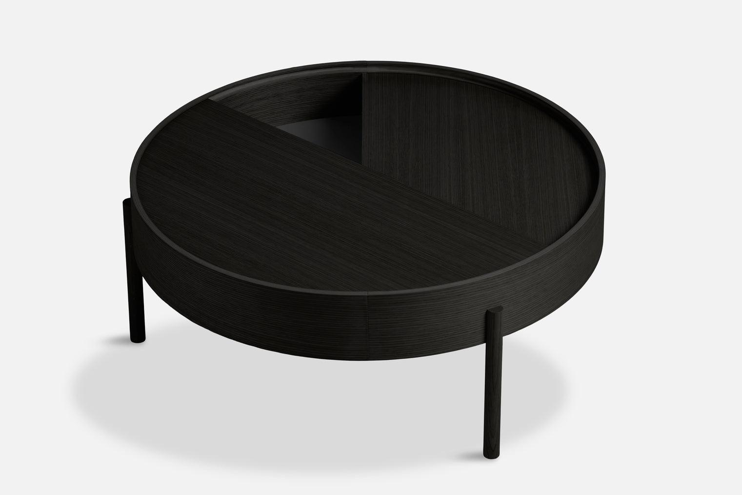 Woud - Tisch Arc-Tische-Woud-ø89 cm x H 38 cm-Esche schwarz lackiert-TOJU Interior