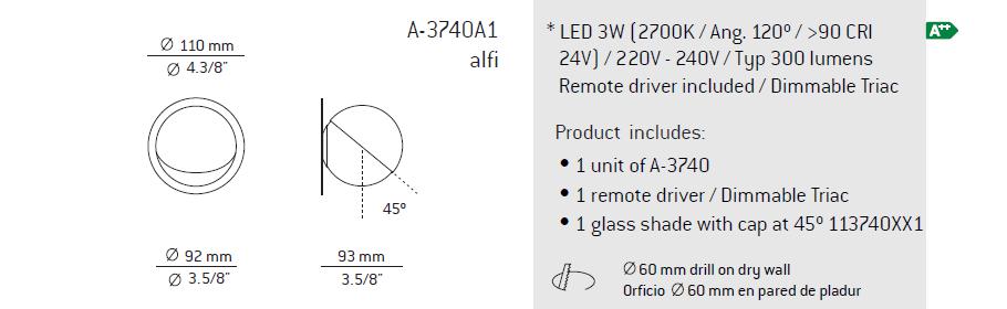 Estiluz Wandleuchte - Alfi A-3740A1 - TOJU Interior 